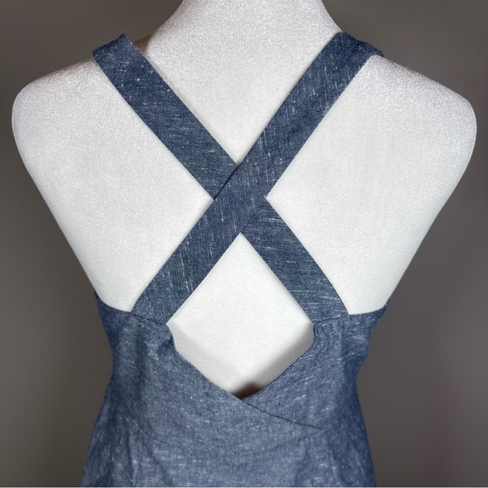 Madewell Chambray Button Front Cross Back Midi Dr… - image 6